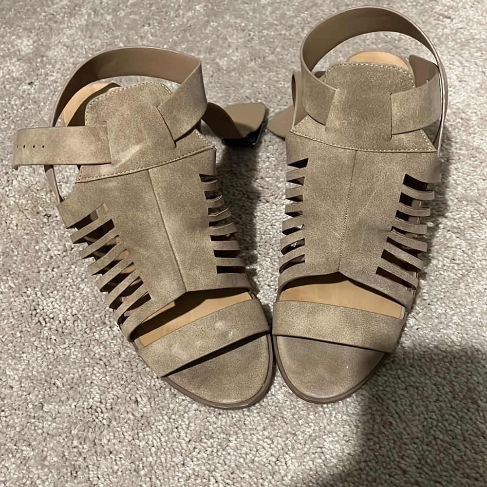 Suede Beige Wedges